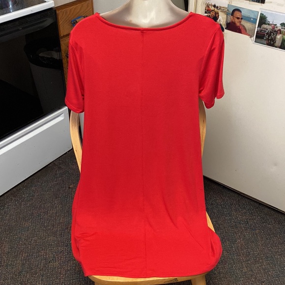 Zenana Callie lives NWT M RED FLARE POCKETS BUTTERY SOFT TEE SHIRT DRESS - Picture 2 of 6